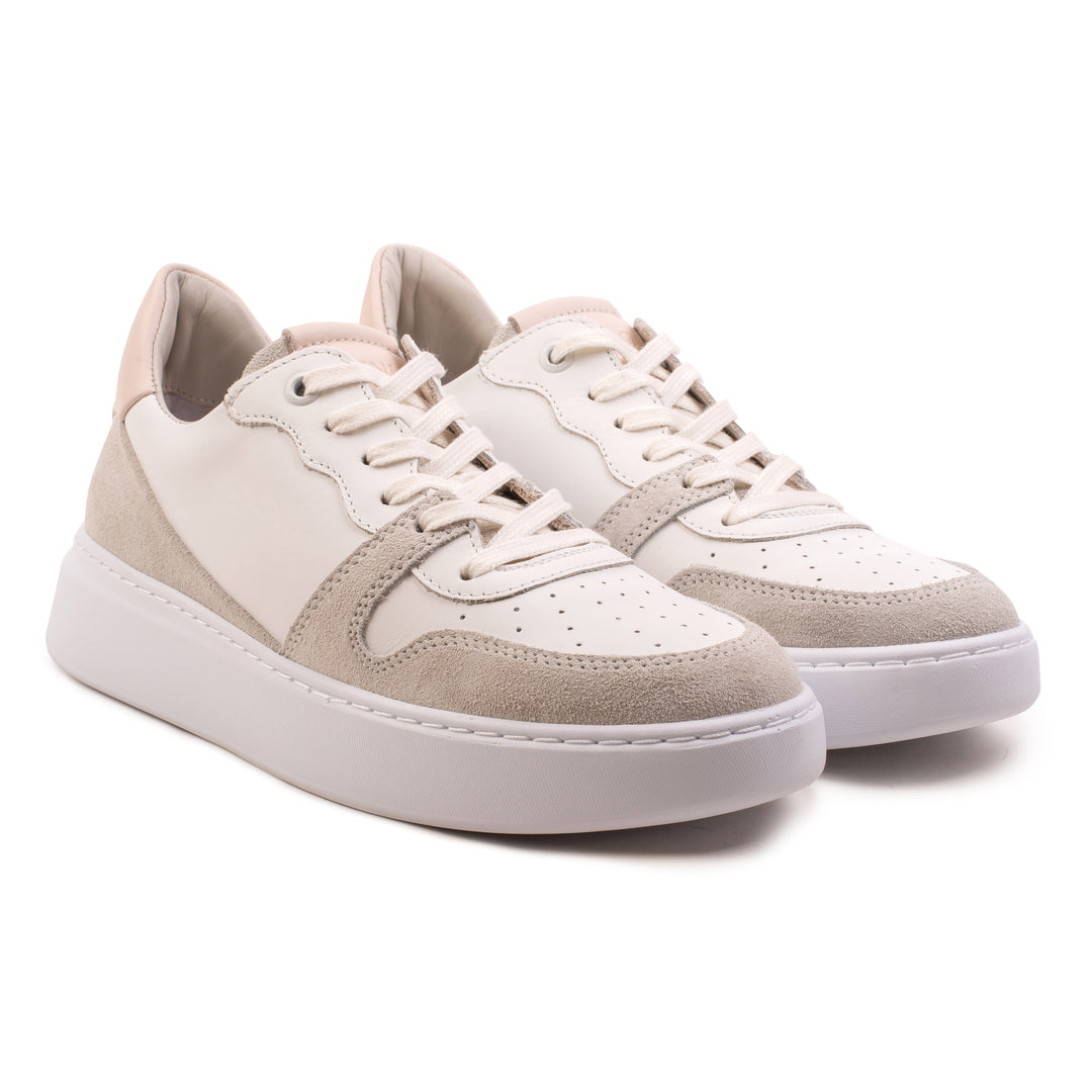 LUCY CLASSIC White/Beige Leather