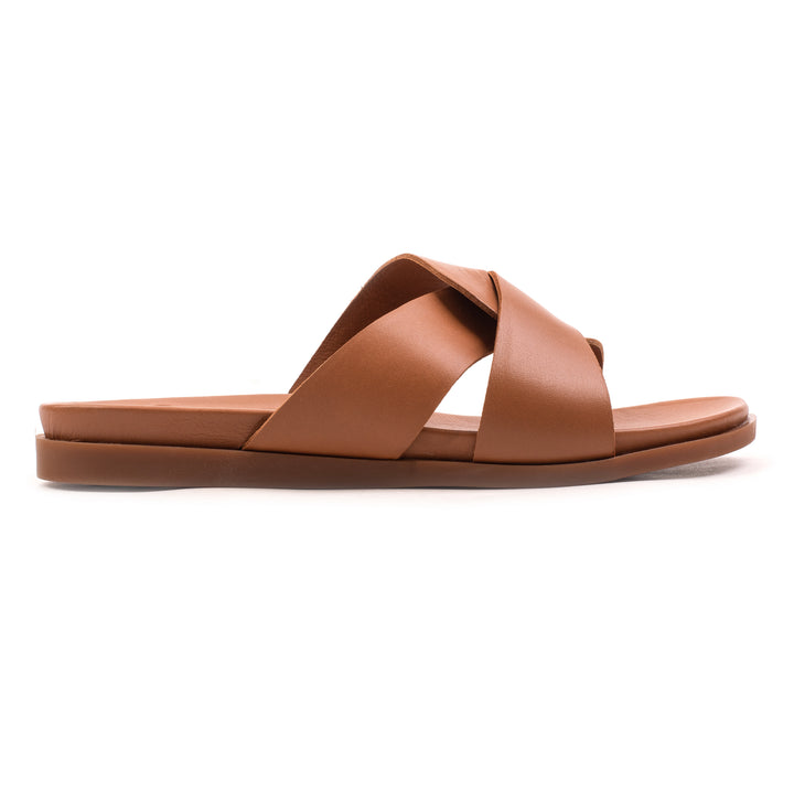 SANDAL SLIPPER WOMEN 402 Cognac Leather