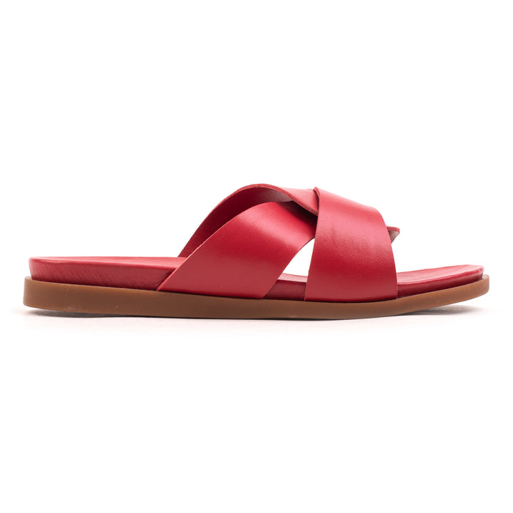 SANDAL SLIPPER WOMEN 402 Red Leather