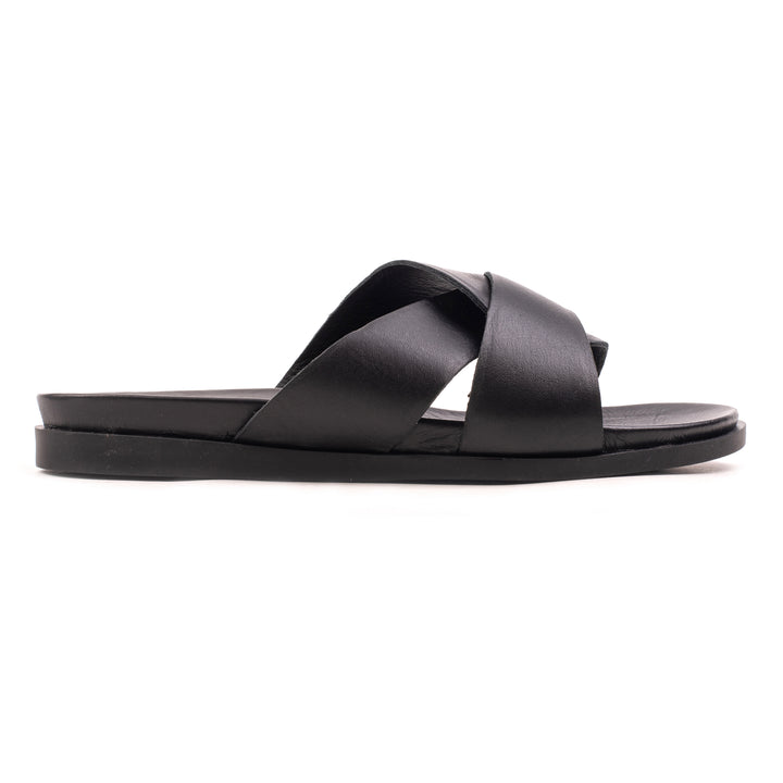 SANDAL SLIPPER WOMEN 402 Black Leather