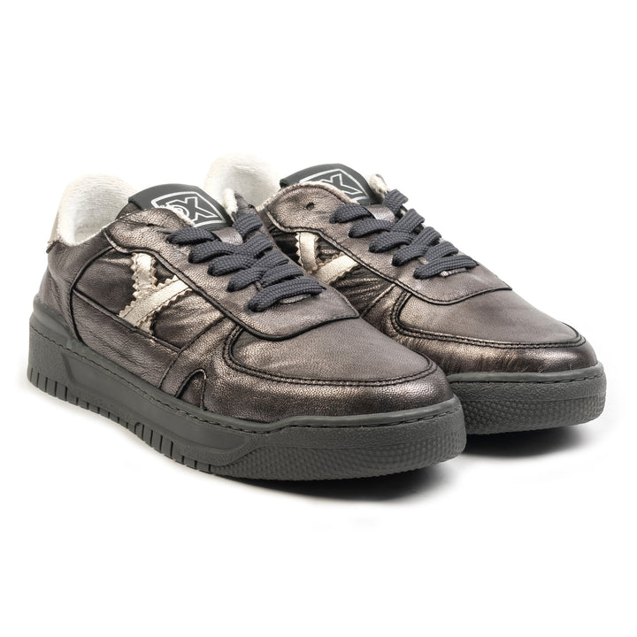 VIOLETTA SNEAKER Pewter Metalic Leather