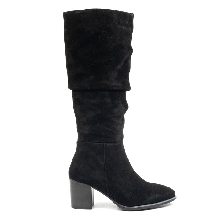 Miki high boot negru piele întoarsă