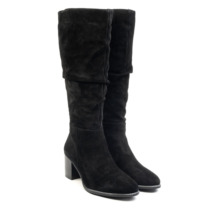 Miki high boot negru piele întoarsă