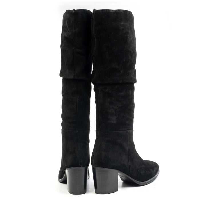 Miki high boot negru piele întoarsă