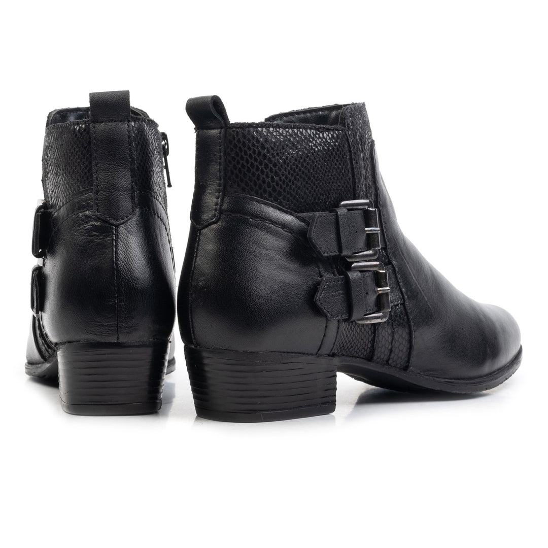 FLORE ANKLE BOOT Black Leather