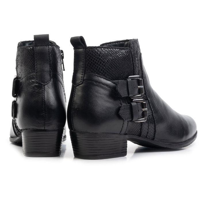FLORE ANKLE BOOT Black Leather