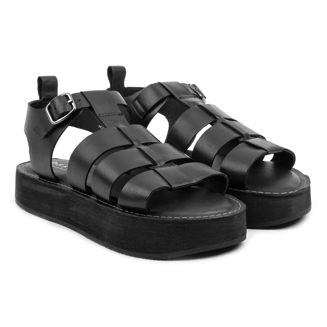 GEEK SANDAL Black Leather