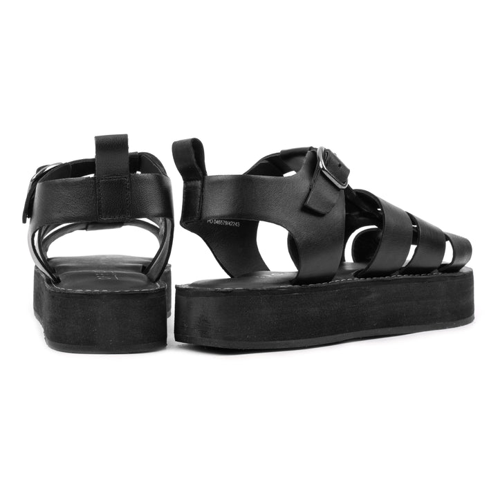 GEEK SANDAL Black Leather