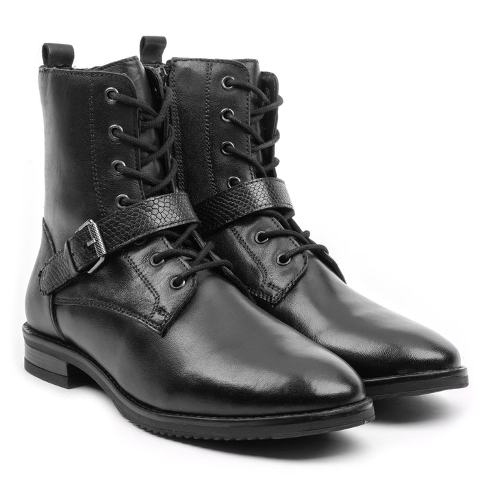 HENLEY LACE BOOT Black Leather