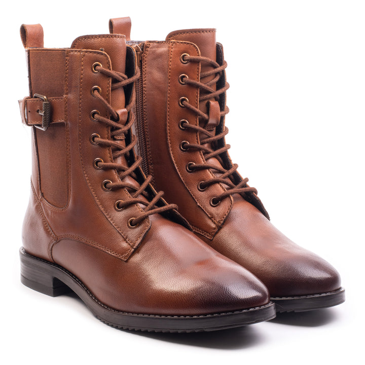 MYSTIC LACE BOOT Cognac Leather