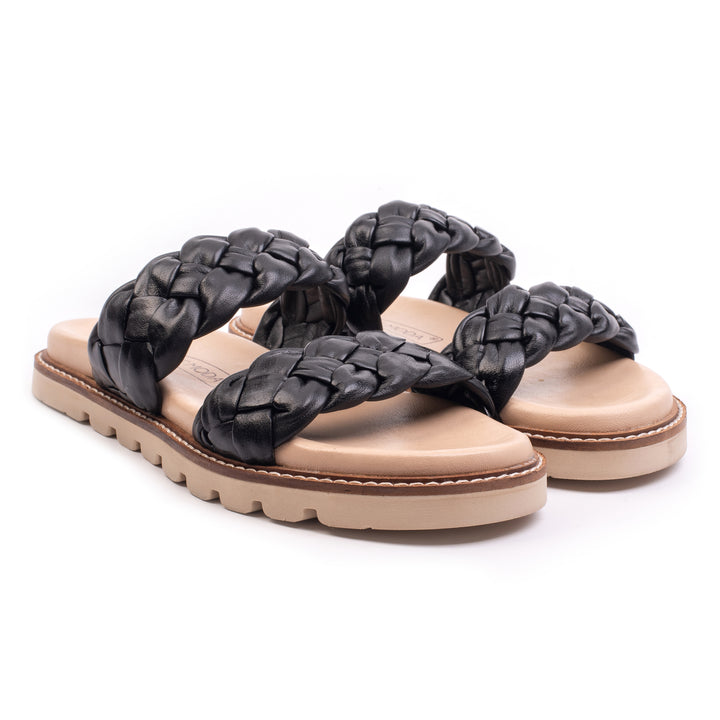 NURA SLIPPER Black Leather