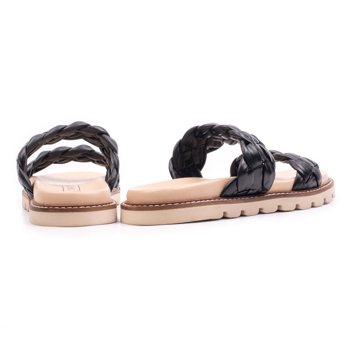 NURA SLIPPER Black Leather