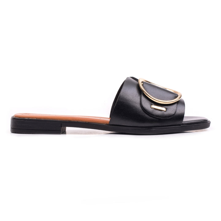 ELISA SLIPPER Black Leather