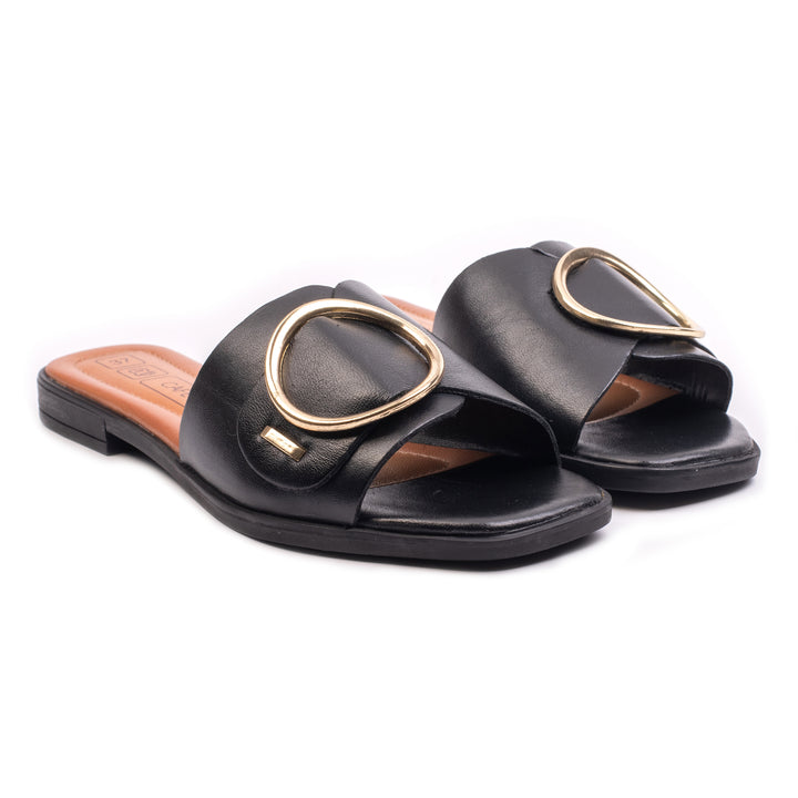 ELISA SLIPPER Black Leather