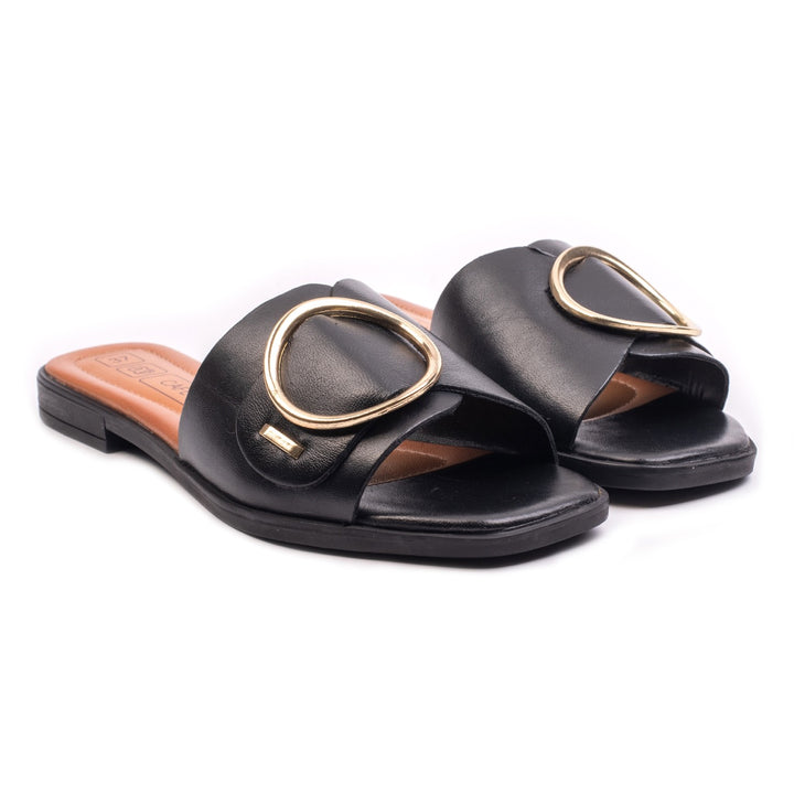ELISA SLIPPER Black Leather
