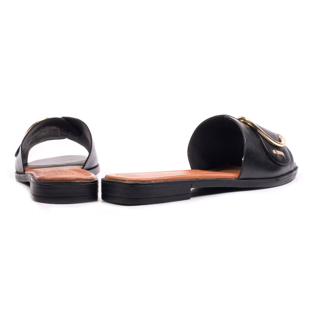 ELISA SLIPPER Black Leather