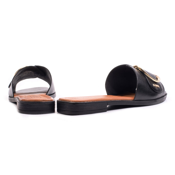 ELISA SLIPPER Black Leather