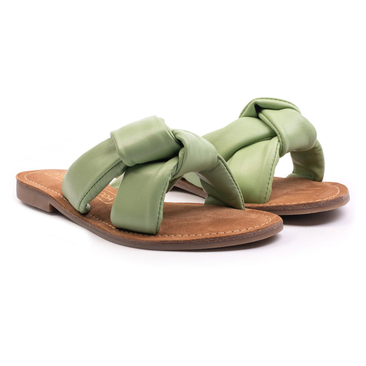 AVA SLIPPER Moss Green Leather
