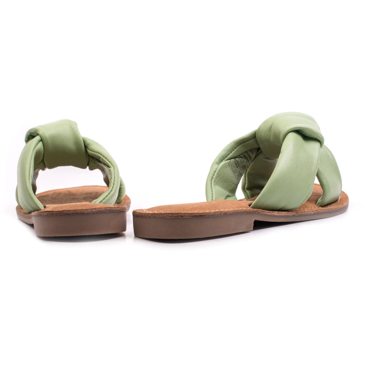 AVA SLIPPER Moss Green Leather