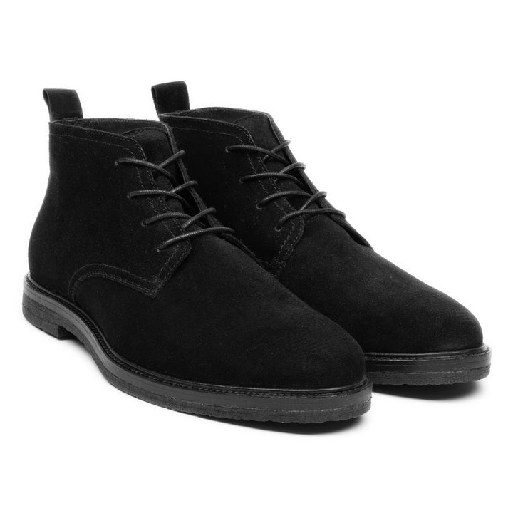 OSVALDO DERBY ANKLE Black Leather Suede