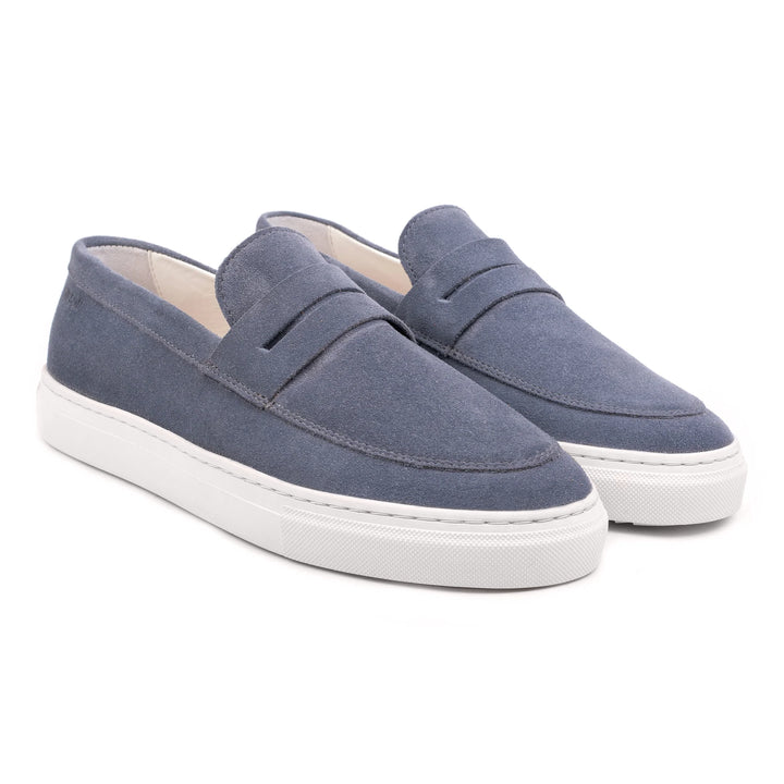 MALTON LOAFER SADDLE Denim Blue Suede