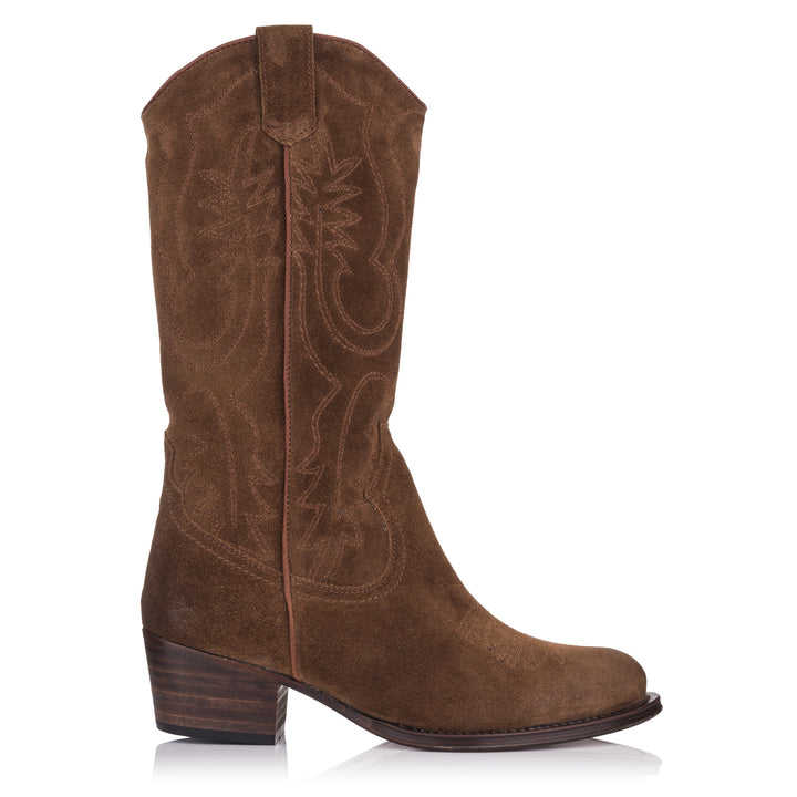 DULCE NO PADDING MID BOOT Brown Suede Leather