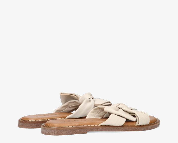AUDREY BOW SLIPPER White Leather