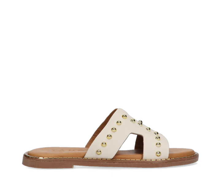 AUDREY SLIPPER STUDS White Leather