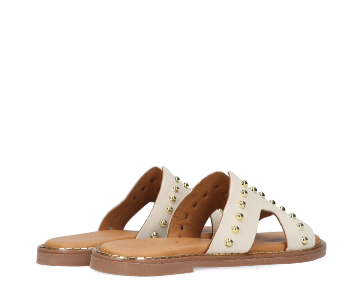 AUDREY SLIPPER STUDS White Leather