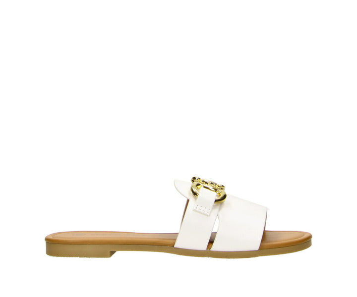OLIVIA STRAP SLIPPER White