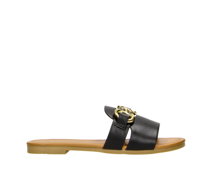 OLIVIA STRAP SLIPPER Black