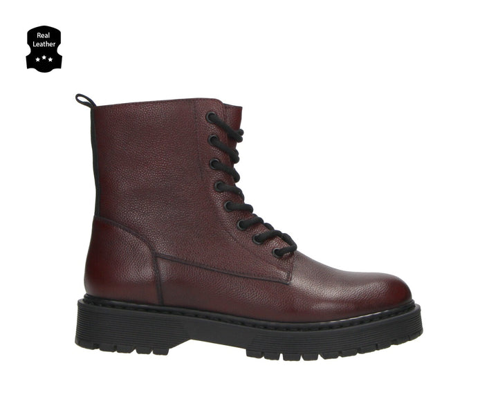LONDON LACE BOOT Piele Naturală Bordeaux