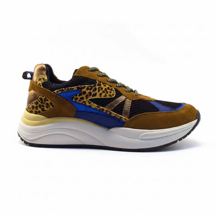 Charu sneaker cognac/albastru