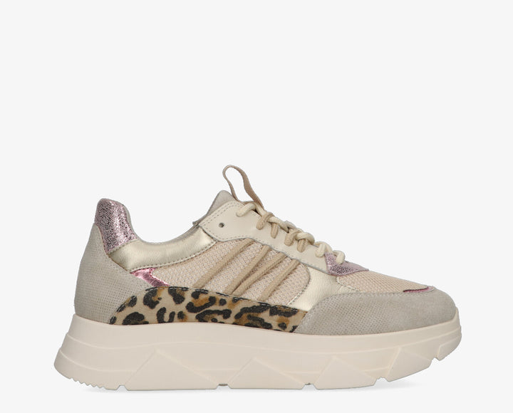 KADY FAT Beige/Pink Leather