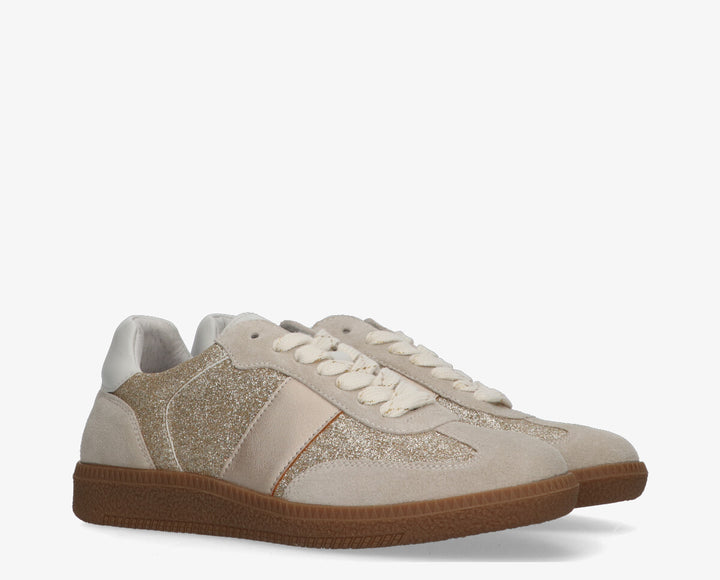 BAY SNEAKER 402 Beige/Gold Velours