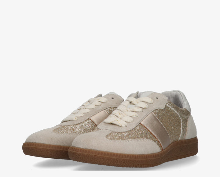 BAY SNEAKER 402 Beige/Gold Velours