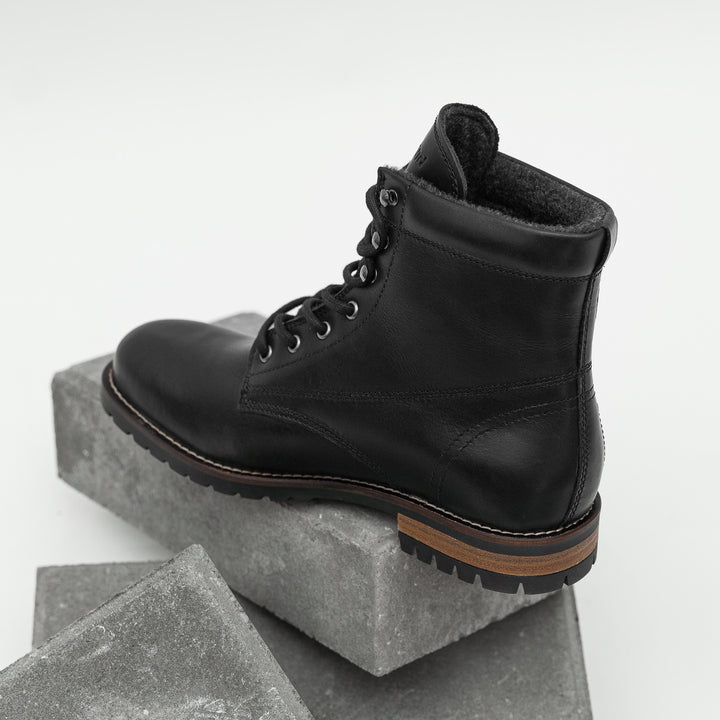 GORDON MID BOOT Black Leather