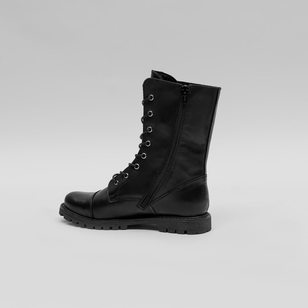 DART LACE UP BOOT Black Leather