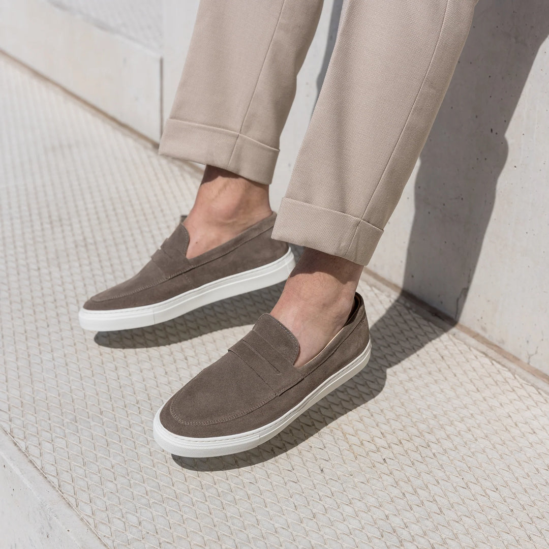 MALTON LOAFER SADDLE Taupe Suede