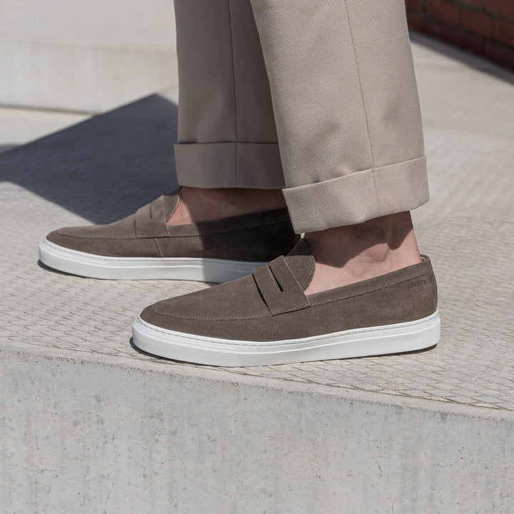 MALTON LOAFER SADDLE Taupe Suede