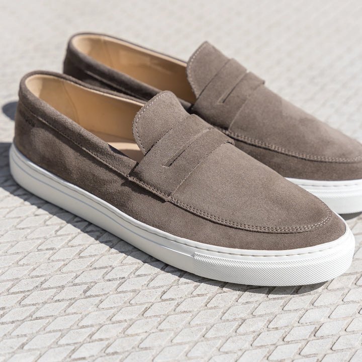 MALTON LOAFER SADDLE Taupe Suede