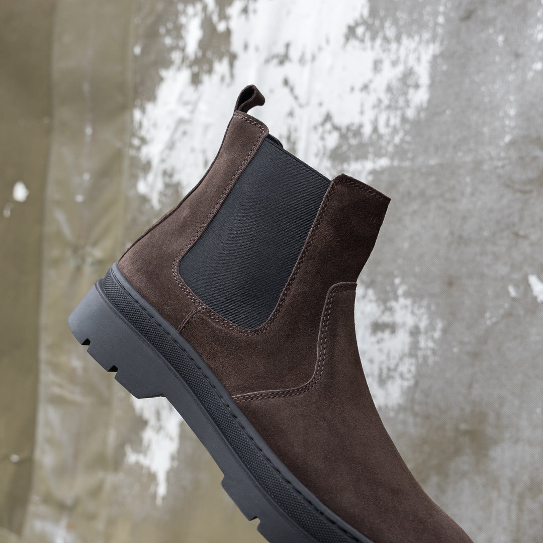 ELON CHELSEA Dk Brown Suede