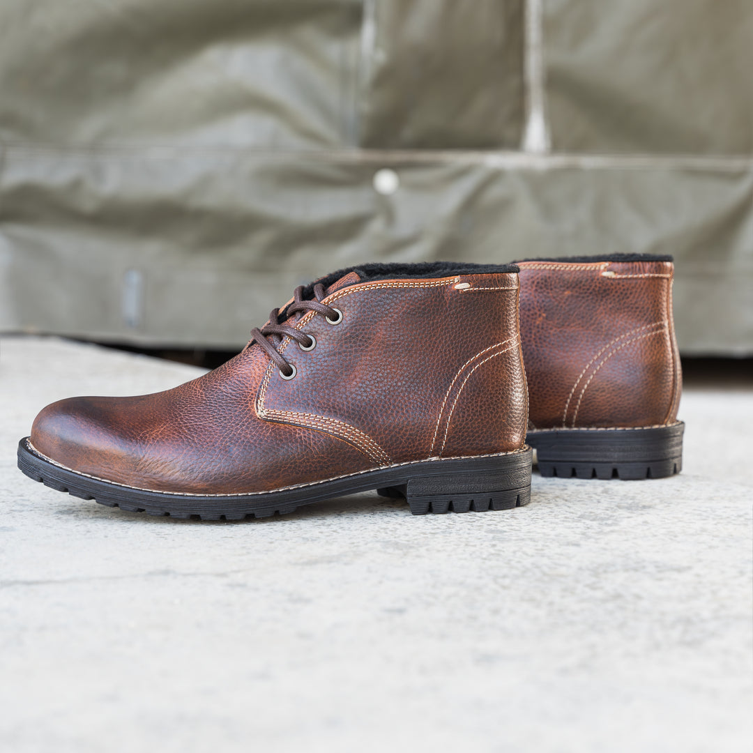 GORDON CHUCKA BOOT Chestnut Leather Pull Up