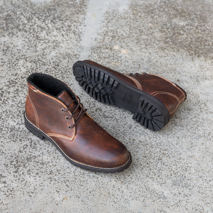 GORDON CHUCKA BOOT Chestnut Leather Pull Up