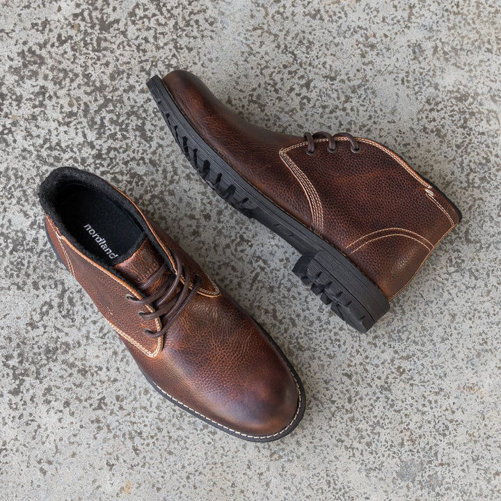 GORDON CHUCKA BOOT Chestnut Leather Pull Up