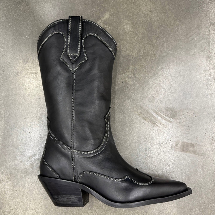 DEBBIE WESTERN BOOT Black Leather