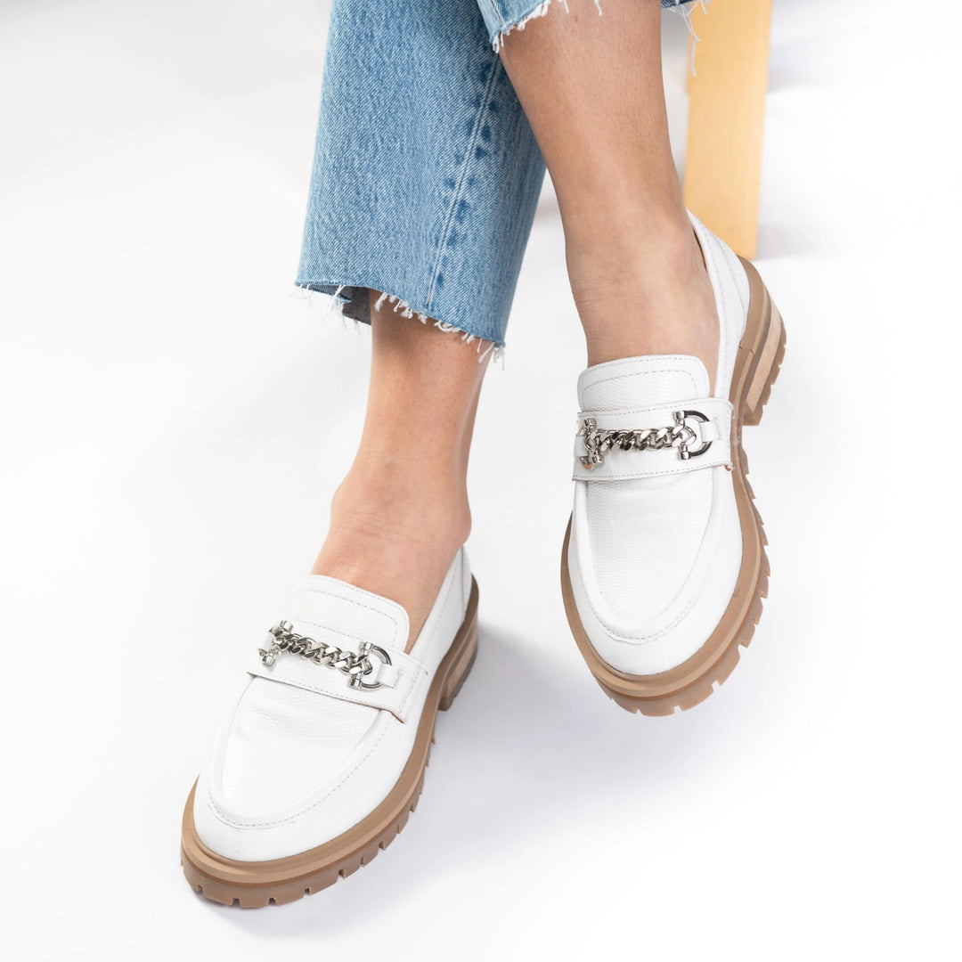 FAYE LOAFER Bright White Leather