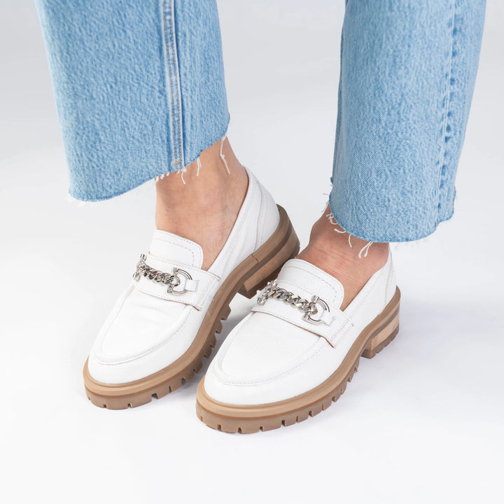 FAYE LOAFER Bright White Leather