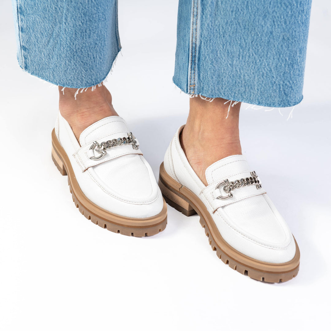 FAYE LOAFER Bright White Leather