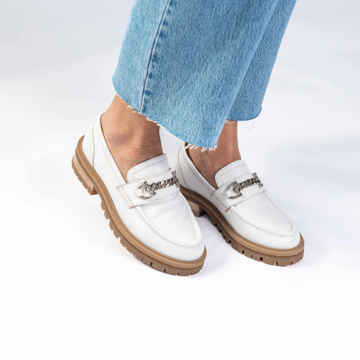 FAYE LOAFER Bright White Leather